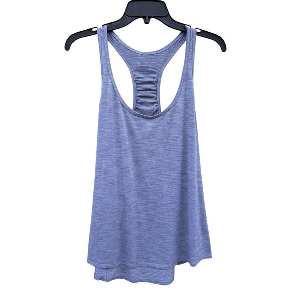 Lululemon Our Sport Racerback Tank Top No Size Heather Purple Ruched Workout Gym - Picture 2 of 7